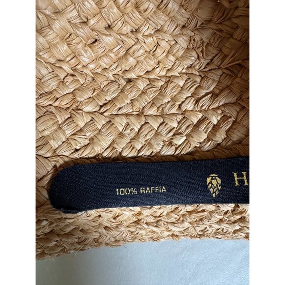 Helen Kaminski Women Natural 100% Raffia Boater Sun Hat Black Ribbon Handmade OS main image 9